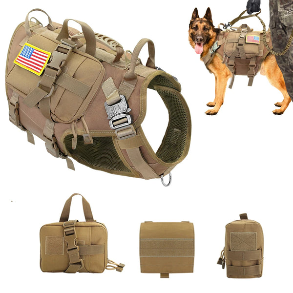 Dog Tactical Molle Belt Pouch Military Bag Outdoor Waist Pack Sport Bags Dog Harness Accessories For Medium Large Dogs Training