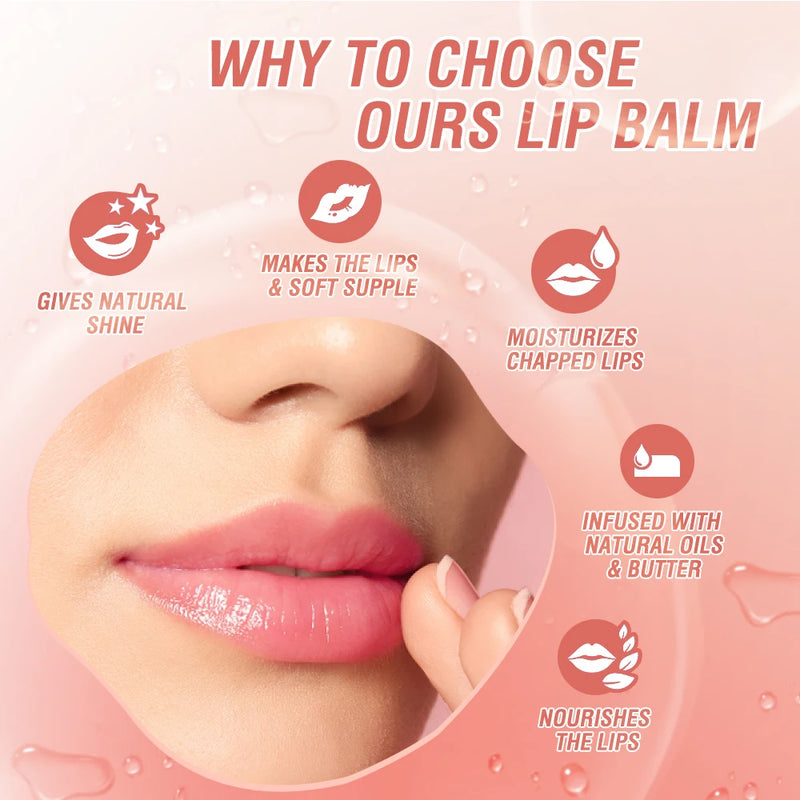 O.TWO.O Lip Balm Colors Ever-changing Lips Plumper Oil Moisturizing Long Lasting With Natural Beeswax Lip Gloss Makeup Lip Care