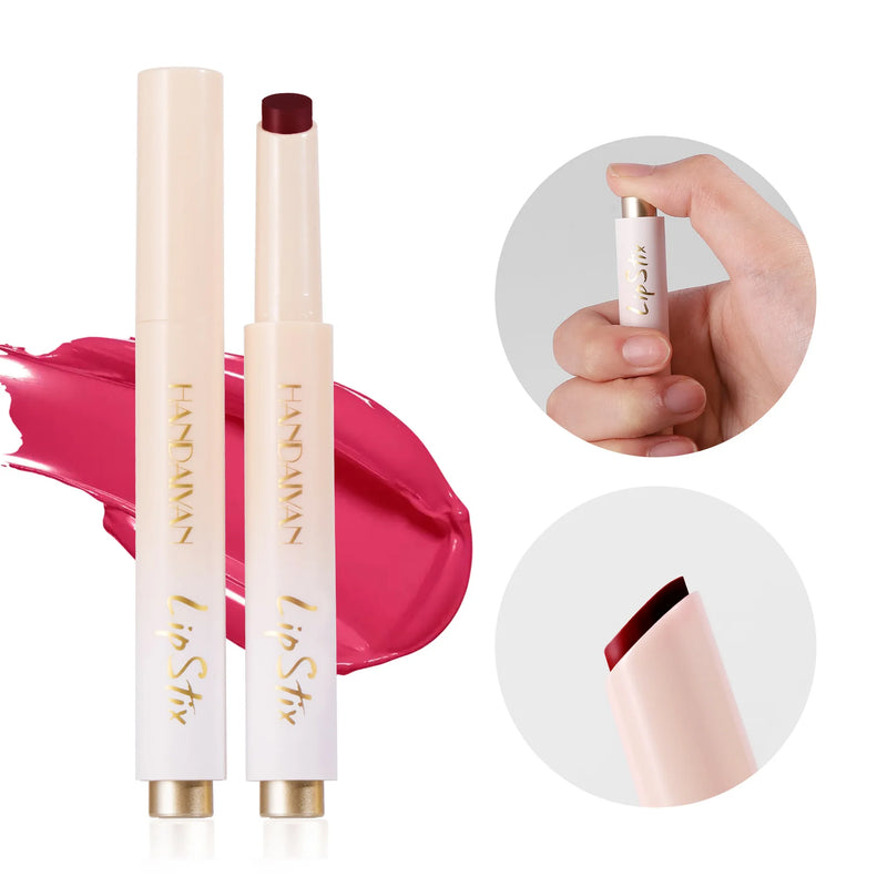 HANDAIYAN 8 Color Lipstick Lasting Moisturize Shiny Texture Brighten Lip Color Waterproof Pressing Lipstick New Fashion Cosmetic