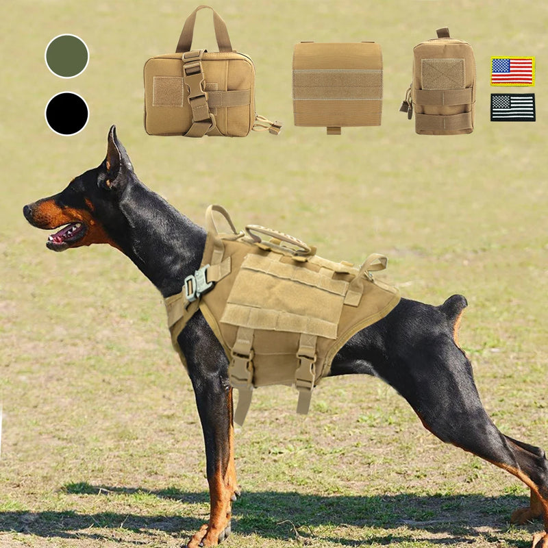 Dog Tactical Molle Belt Pouch Military Bag Outdoor Waist Pack Sport Bags Dog Harness Accessories For Medium Large Dogs Training